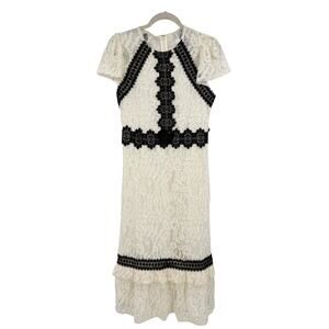 Rachel Parcell | Dresses | Rachel Parcell Black Floral Embroidered Tiered  Mesh Dress Swiss Dot Size | Poshmark